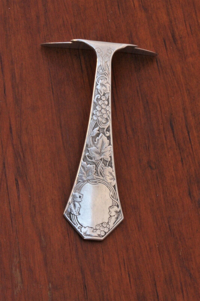 C.1900 Sterling Silver Manufacturing Co. Childs Food Pusher, Grape Pattern, N.M. - MissionGallery