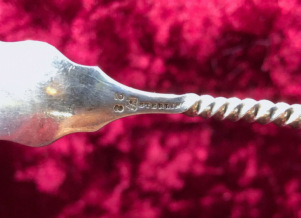 Early 20thc Towle Sterling Silver 925  9” 28g Twist Pattern Lettuce Fork, Rare - MissionGallery