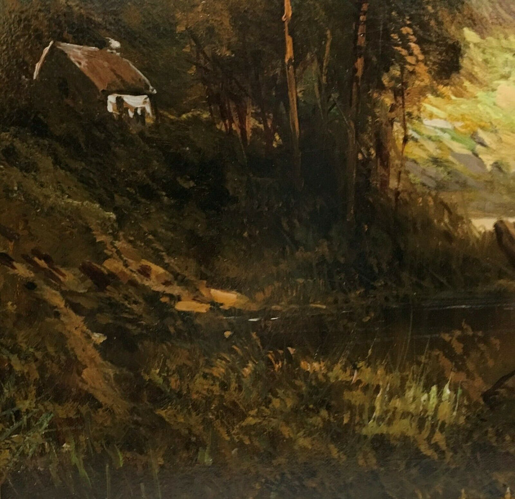 Alfred De Breanski 1848-1928 Signed Loch Eck Scotland Landscape Oil Painting - MissionGallery