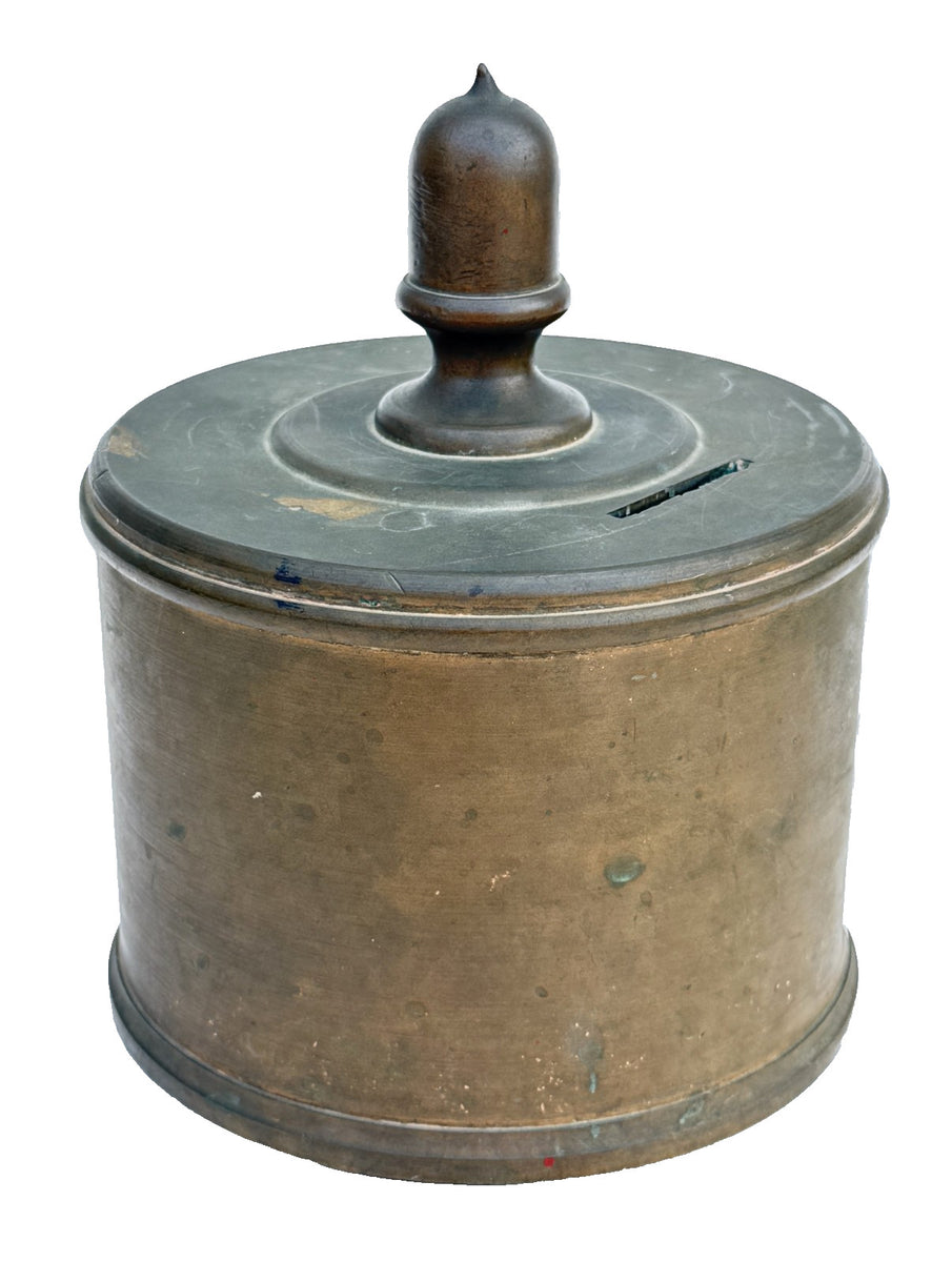 Early 1800's Bronze Safe / Coin Bank, Threaded Bottom, Acorn Finial, H ...