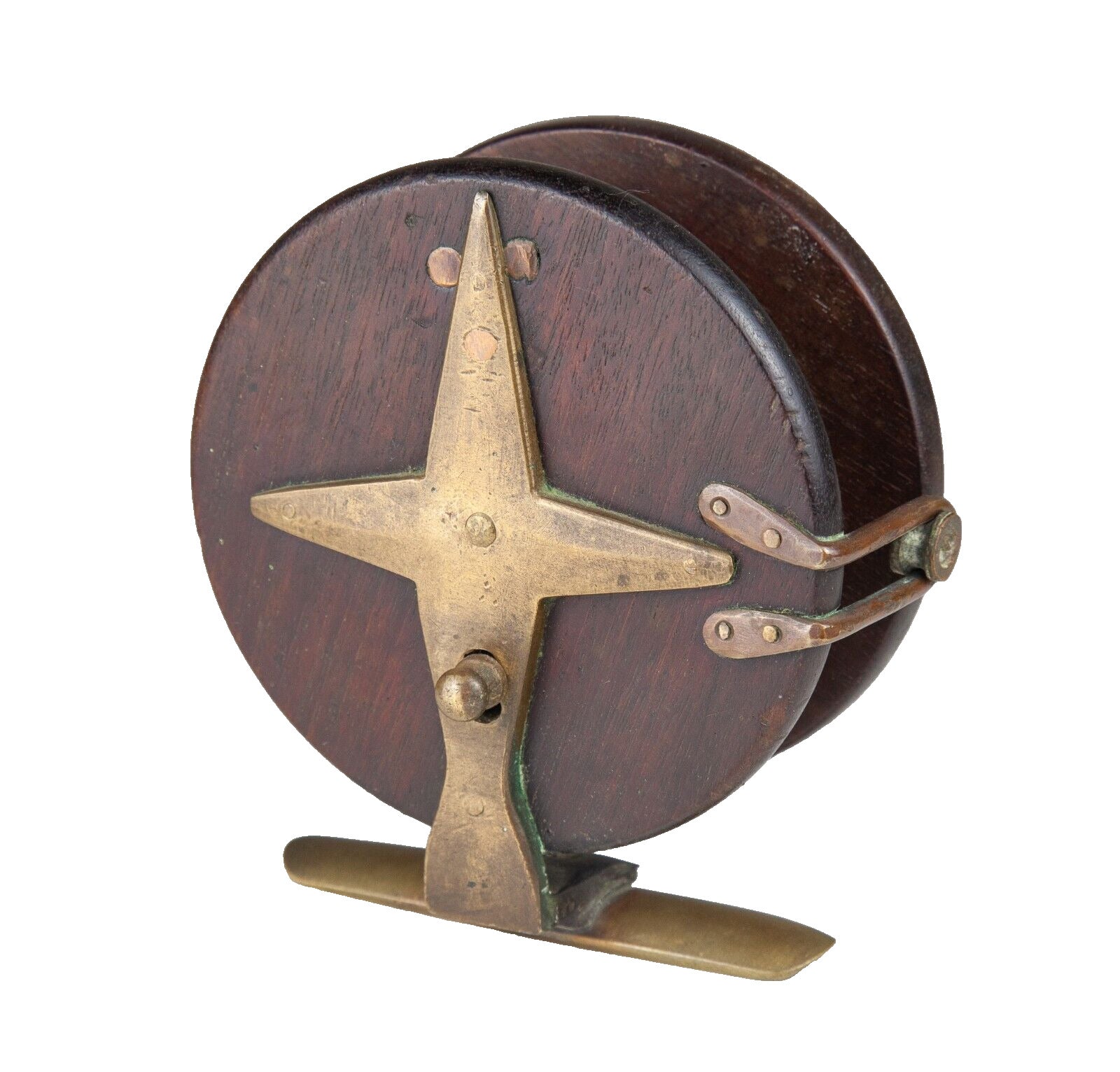 brass fishing reels 19th C. Nottingham Star Back Fishing Reel Wood, Brass & Copper – Mission Gallery Antiques