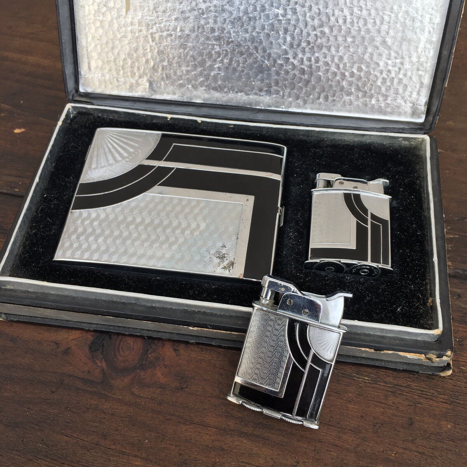 evans lighter cigarette case Vintage & 1920s Evan Art Deco Machine