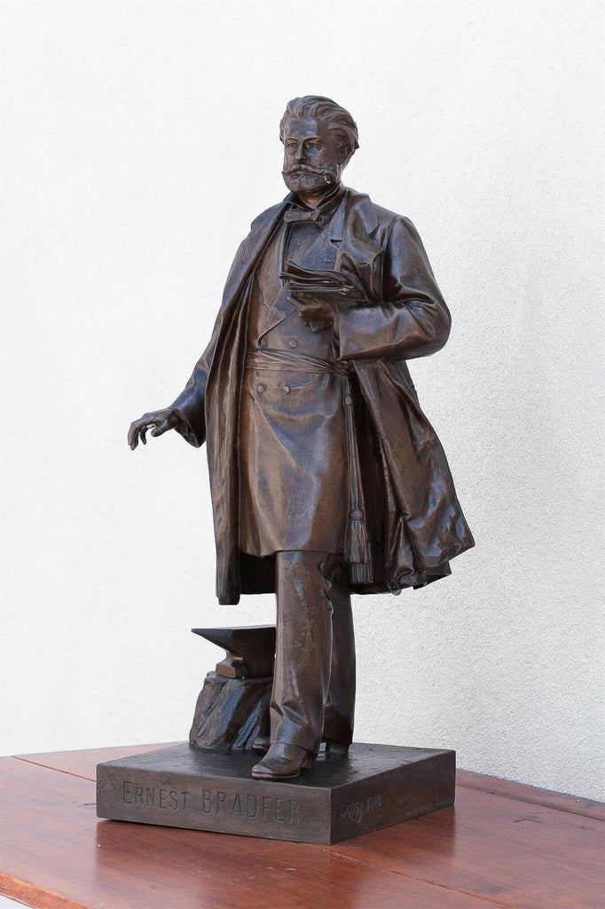Bronze Sculpture by Aristide-Onesime Croisy  of Ernest Bradfer 1883 politician - MissionGallery