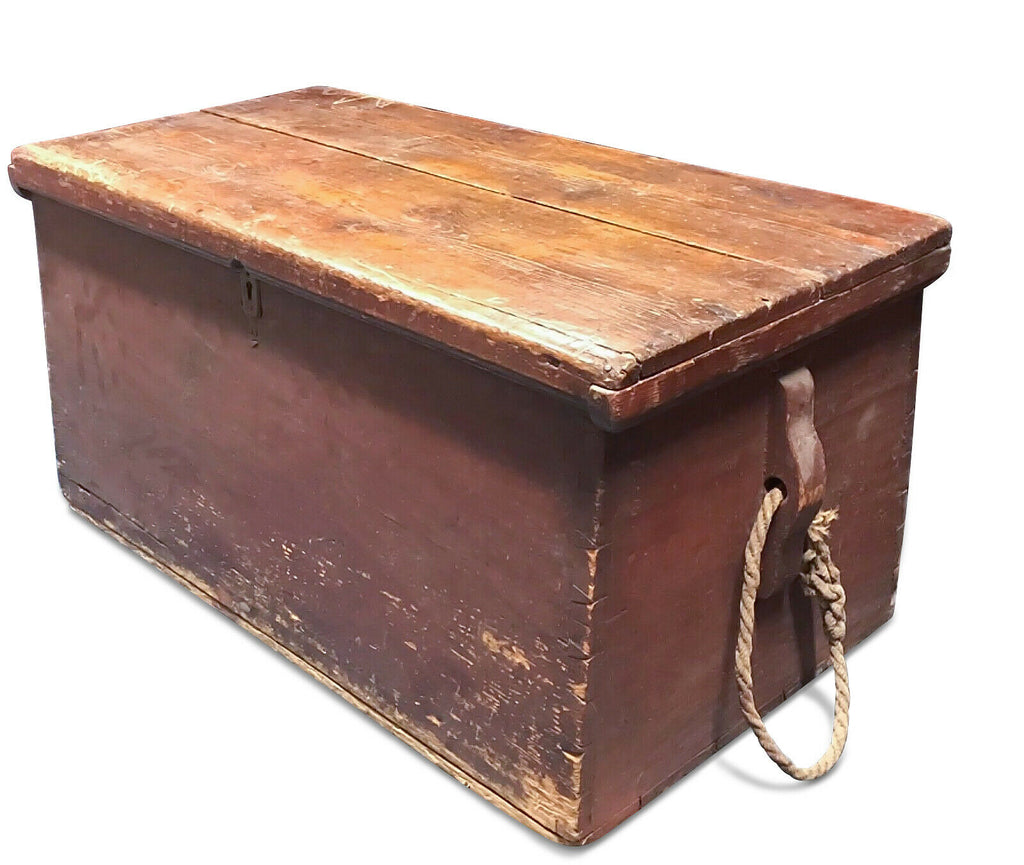 19thc. American Whalers Seaman's or Sailors Sea Chest Nautical Trunk - MissionGallery