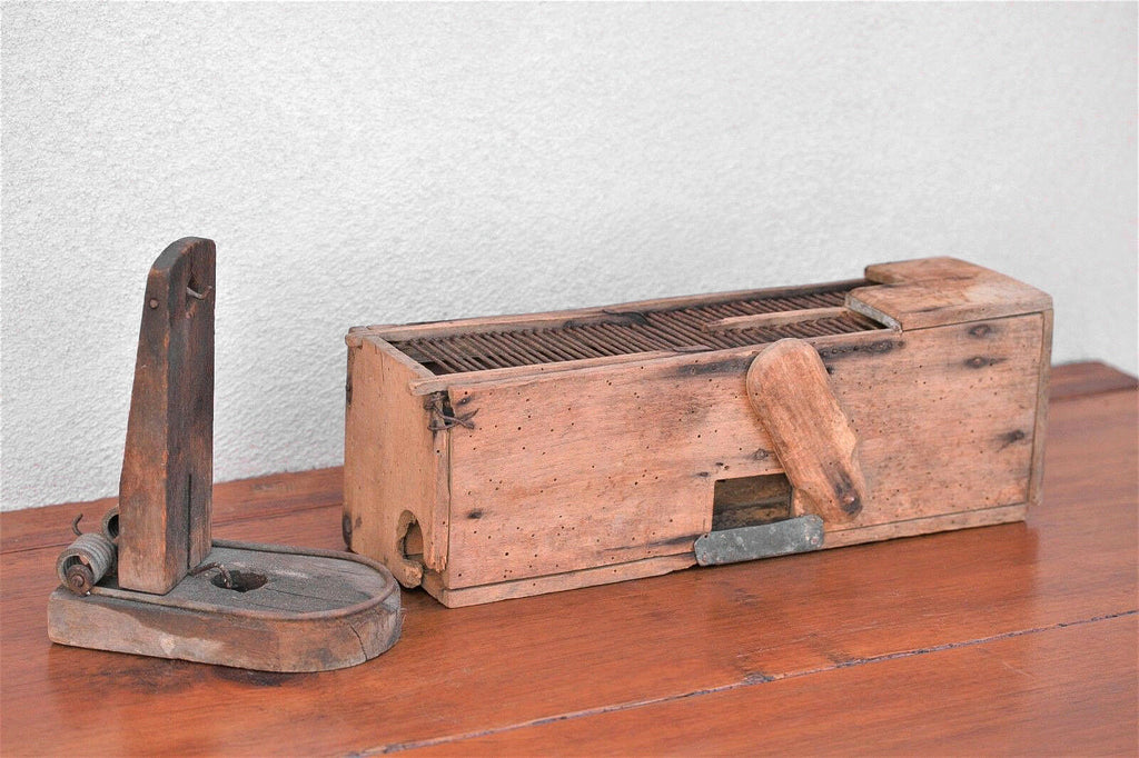 19th Century 2 Handmade Wood & Metal Live Mouse Trap Cage & Penn. Rat Trappes - MissionGallery