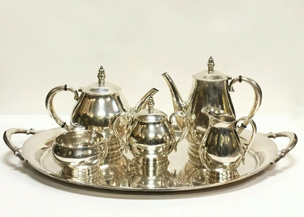 Royal Danish by International  Sterling Tea/Coffee Set With S/P Tray, 2414 g. - MissionGallery
