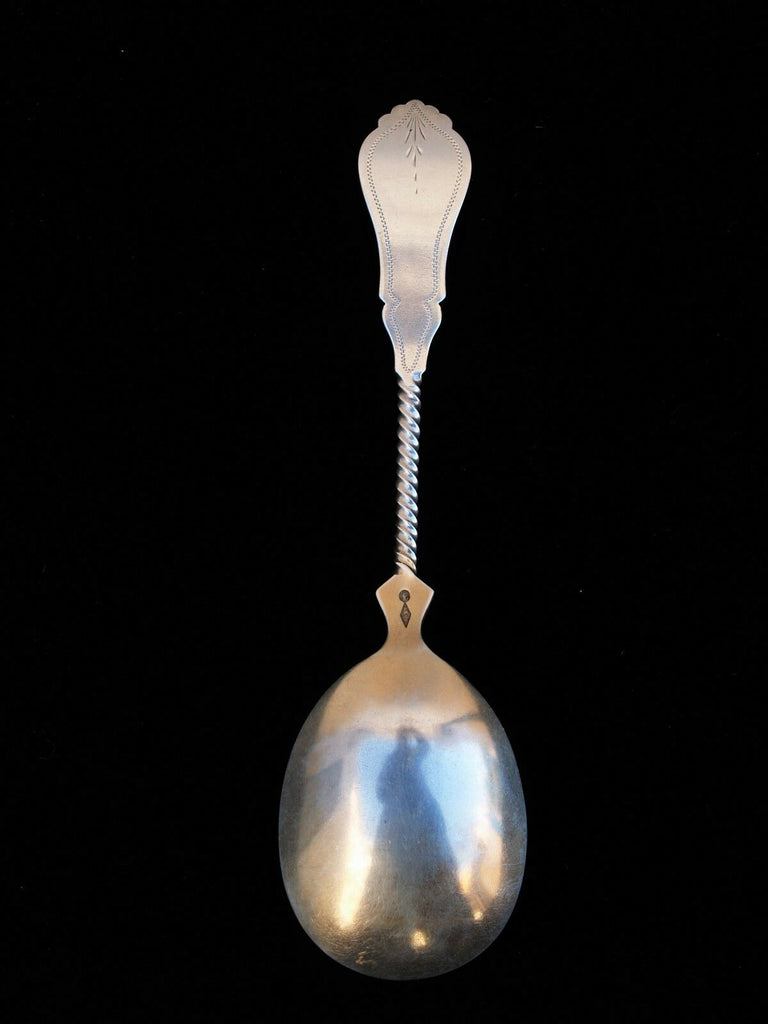 Hall, Hewson & Brower New York Coin Silver Serving Spoon 1847-1850 no mono RARE - MissionGallery