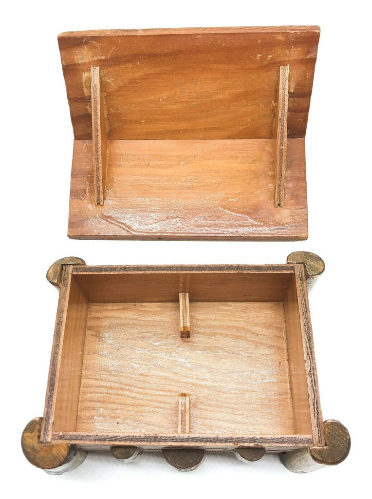 Antique, 1920s Watkins Glen, NY Tourist Log Cabin Box, Souvenir - MissionGallery