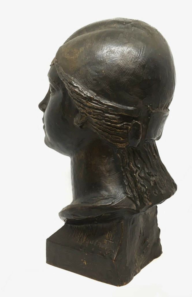 French Art Deco Bronze Bust of Woman "A. Gurnot" d.1919  Colin Paris Foundry - MissionGallery