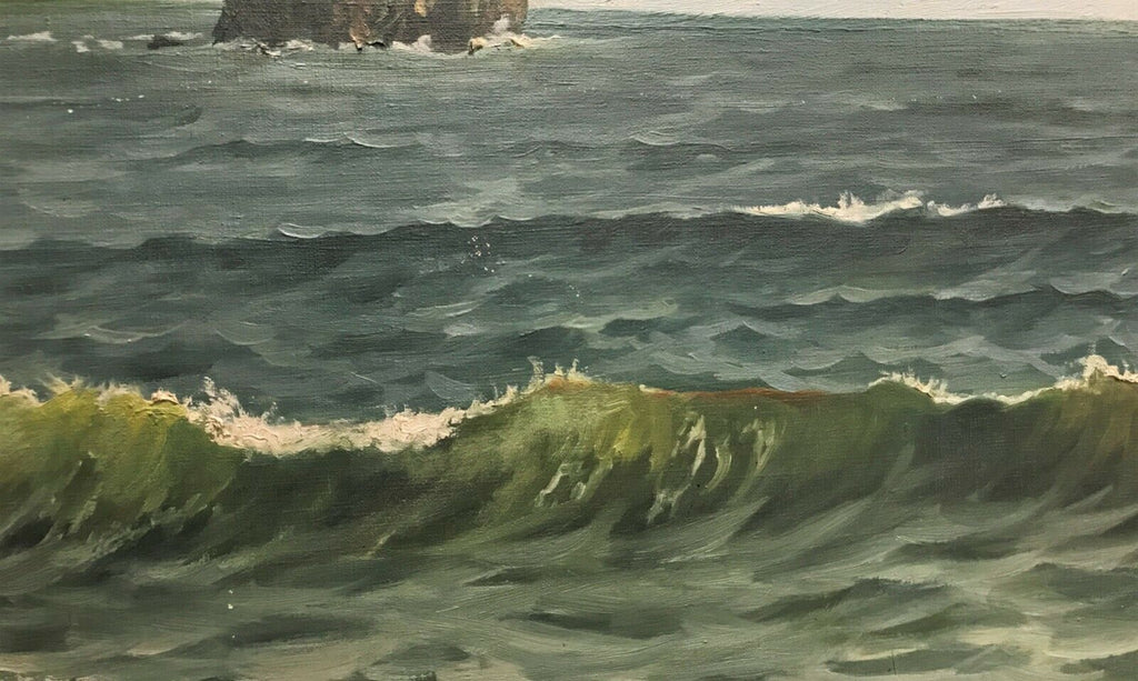Alver Regli Early 20th Century Oil on Canvas Seascape Painting, California - MissionGallery