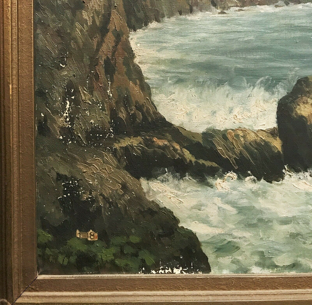 Alver Regli Early 20th Century Oil on Canvas Seascape Painting, California - MissionGallery