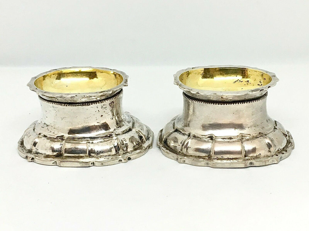 Pair of 17th Century European Baroque Silver and Gilt Salt Cellars,  Rare 123.3g - MissionGallery
