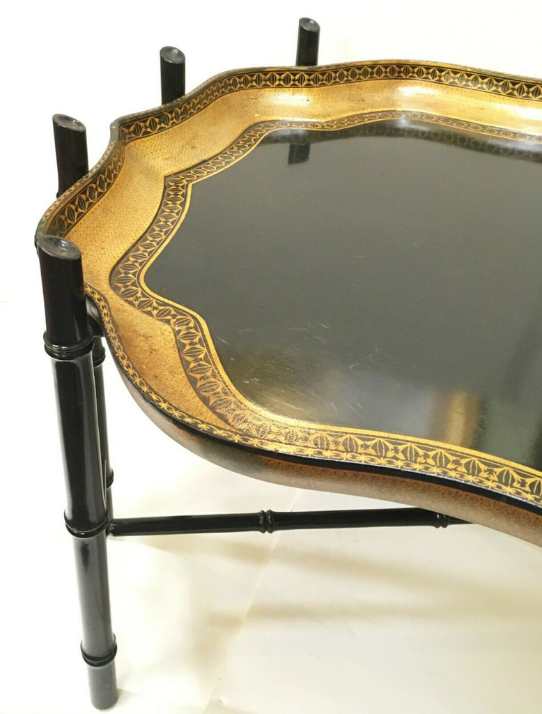 Early 19th C Regency Style English Lacquered Papier Mache Tray By Henry Clay - MissionGallery