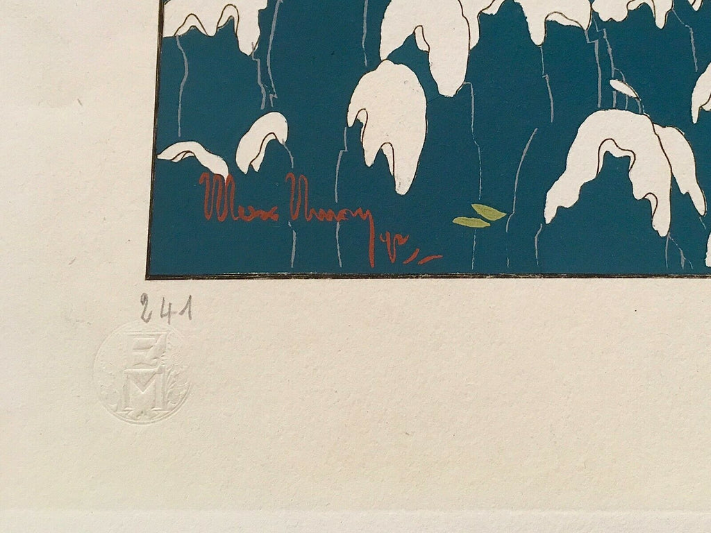 Victor Max Ninon "The Letter" Pochoir Hand Colored Print 1920s Unmounted - MissionGallery