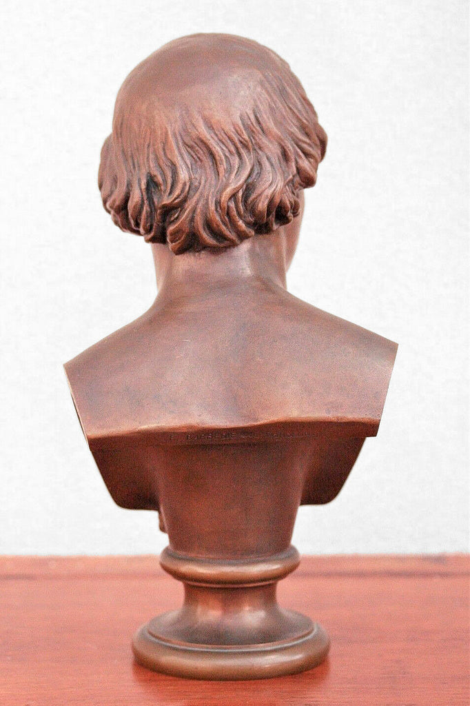 Antoine Samuel Adam- Salomon 1869 Bronze Bust of Francois Ponsard, Barbedienne - MissionGallery