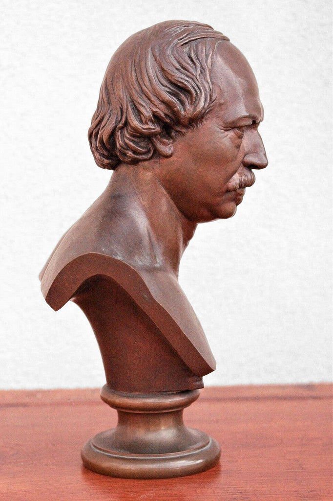 Antoine Samuel Adam- Salomon 1869 Bronze Bust of Francois Ponsard, Barbedienne - MissionGallery