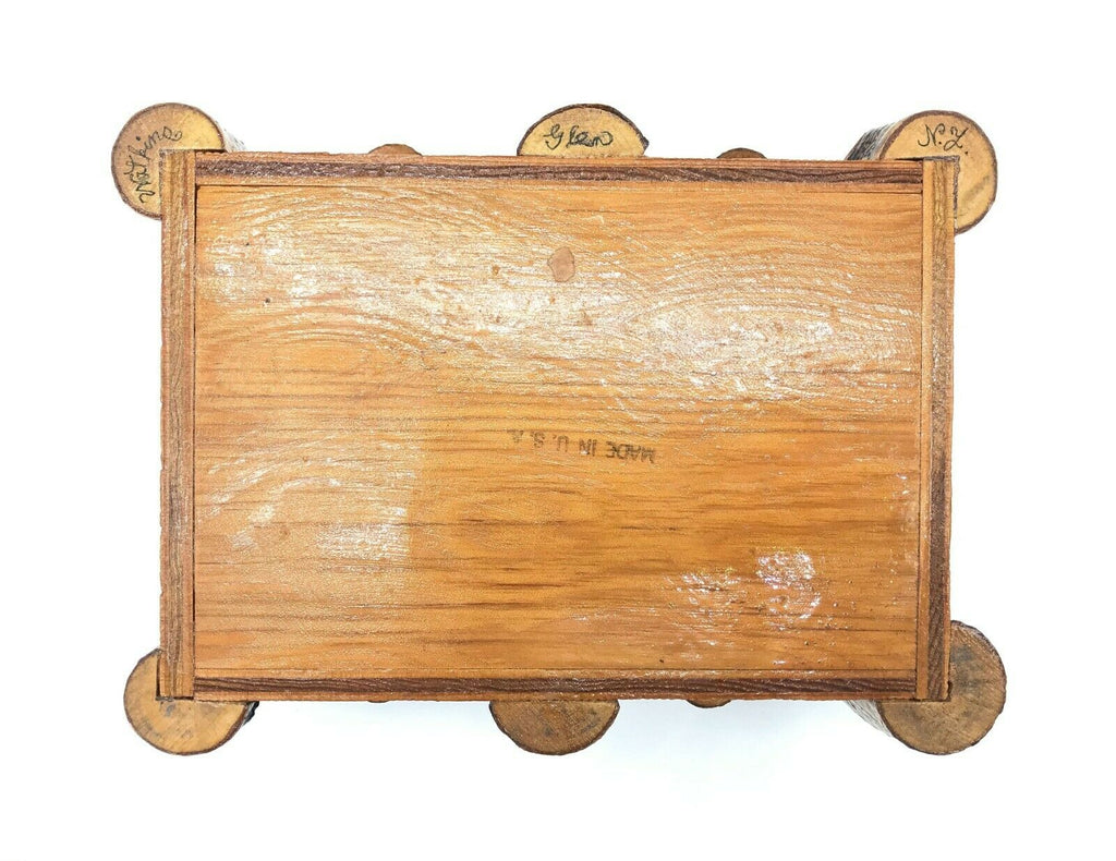 Antique, 1920s Watkins Glen, NY Tourist Log Cabin Box, Souvenir - MissionGallery