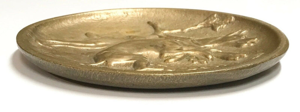 Antique Pipe / Card Tray Doberman Pinscher Hunting Dogs  Bronze German c.1900 - MissionGallery