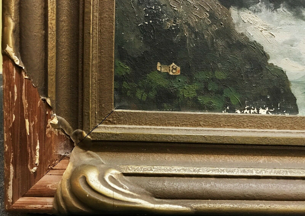 Alver Regli Early 20th Century Oil on Canvas Seascape Painting, California - MissionGallery