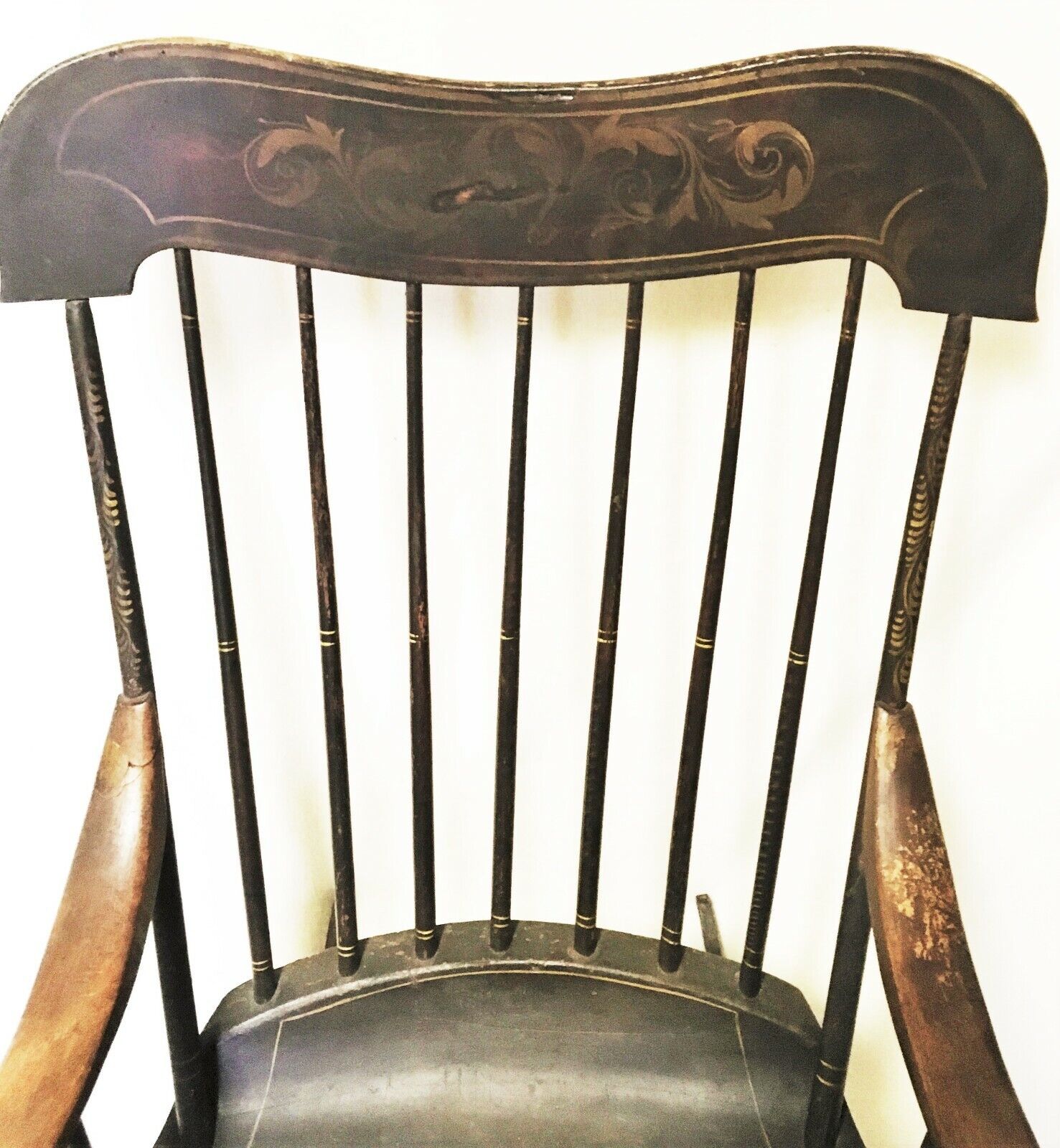 c.1860s American Portrait & Rocker Civil War Widow Claire Hailer of Ph ...