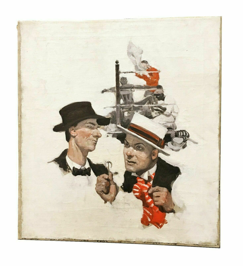 Douglas Duer 1887-1964 Oil Painting, Sports Boxing, New York 1920s, Coney Island - MissionGallery