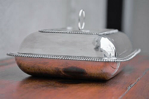 John Robins 1801 Sterling Silver Covered Entrée Dish London George III 1640g - MissionGallery
