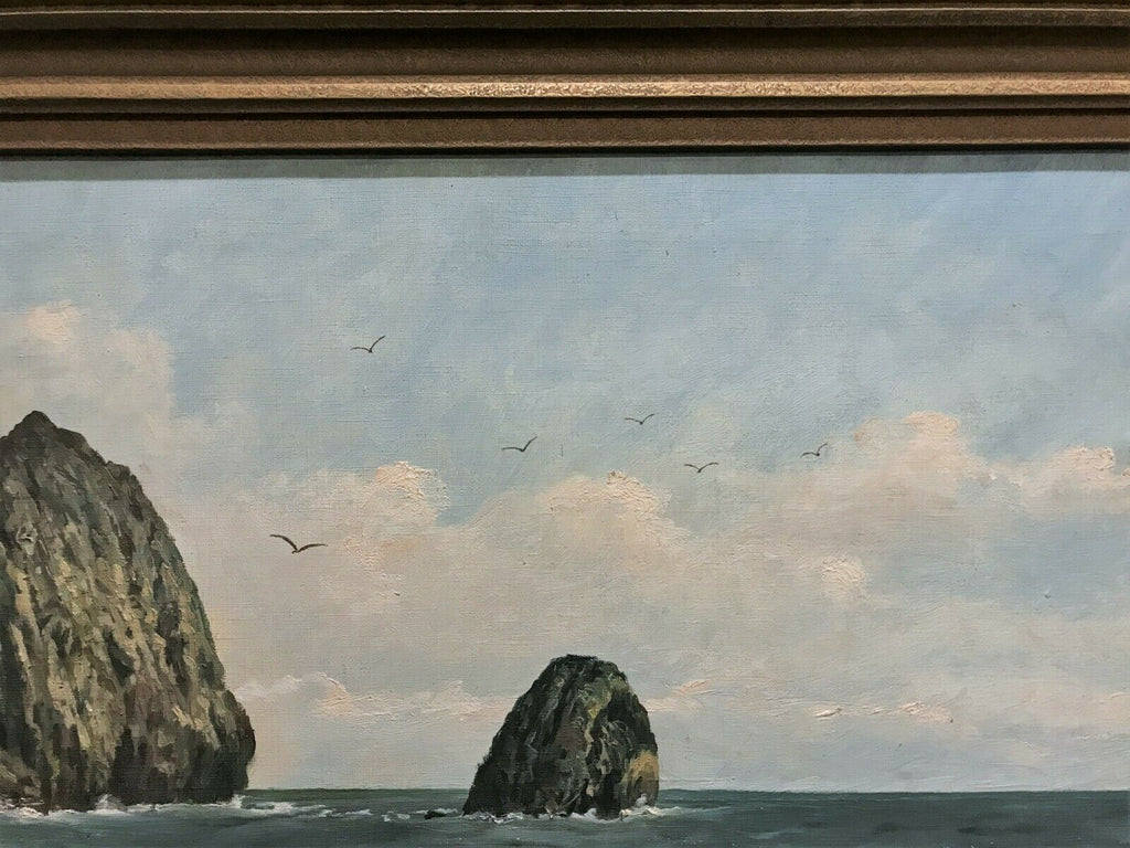 Alver Regli Early 20th Century Oil on Canvas Seascape Painting, California - MissionGallery