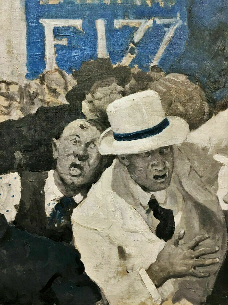 Douglas Duer 1887-1964 Oil Painting, Sports Boxing, New York 1920s, Coney Island - MissionGallery