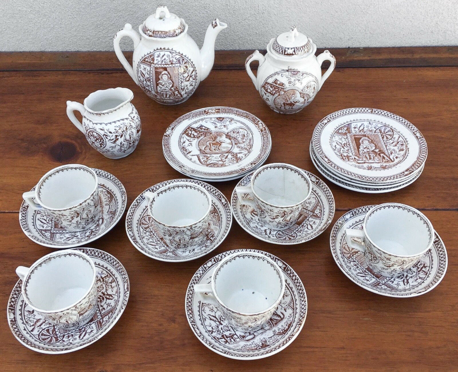 C. 1890 21 Piece Child s Tea Set Charles Allerton Sons England RARE Mission Gallery Antiques