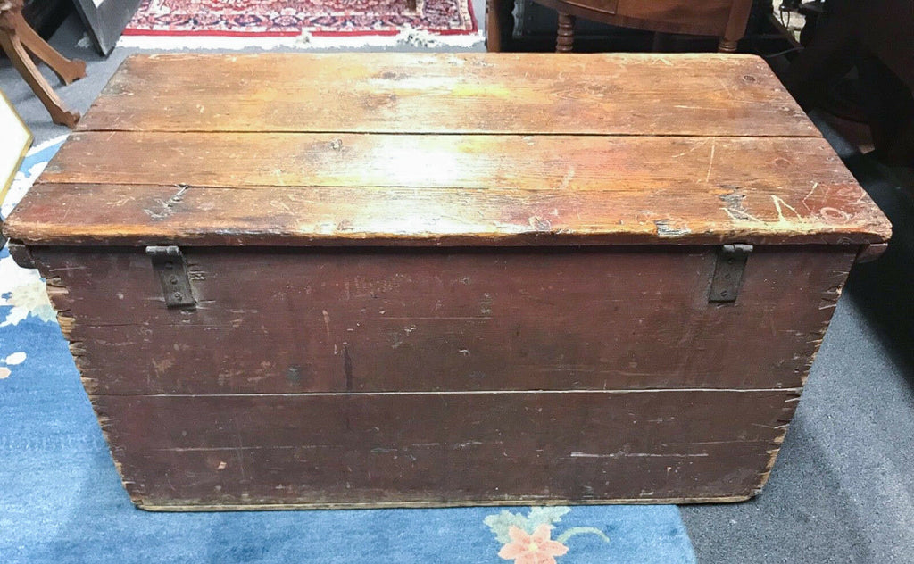 19thc. American Whalers Seaman's or Sailors Sea Chest Nautical Trunk - MissionGallery