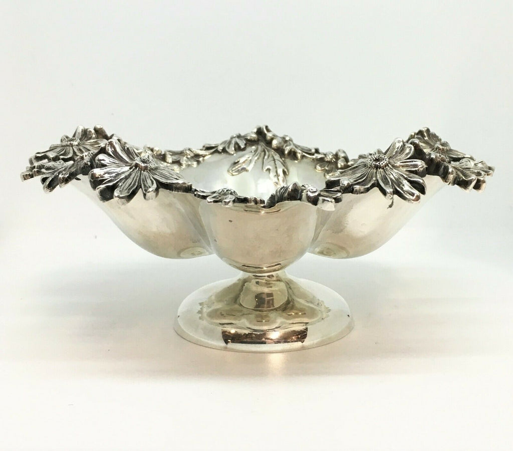 Late 19th c William B. Kerr Sterling Silver Daisy Pattern Dish Art Nouveau, Rare - MissionGallery